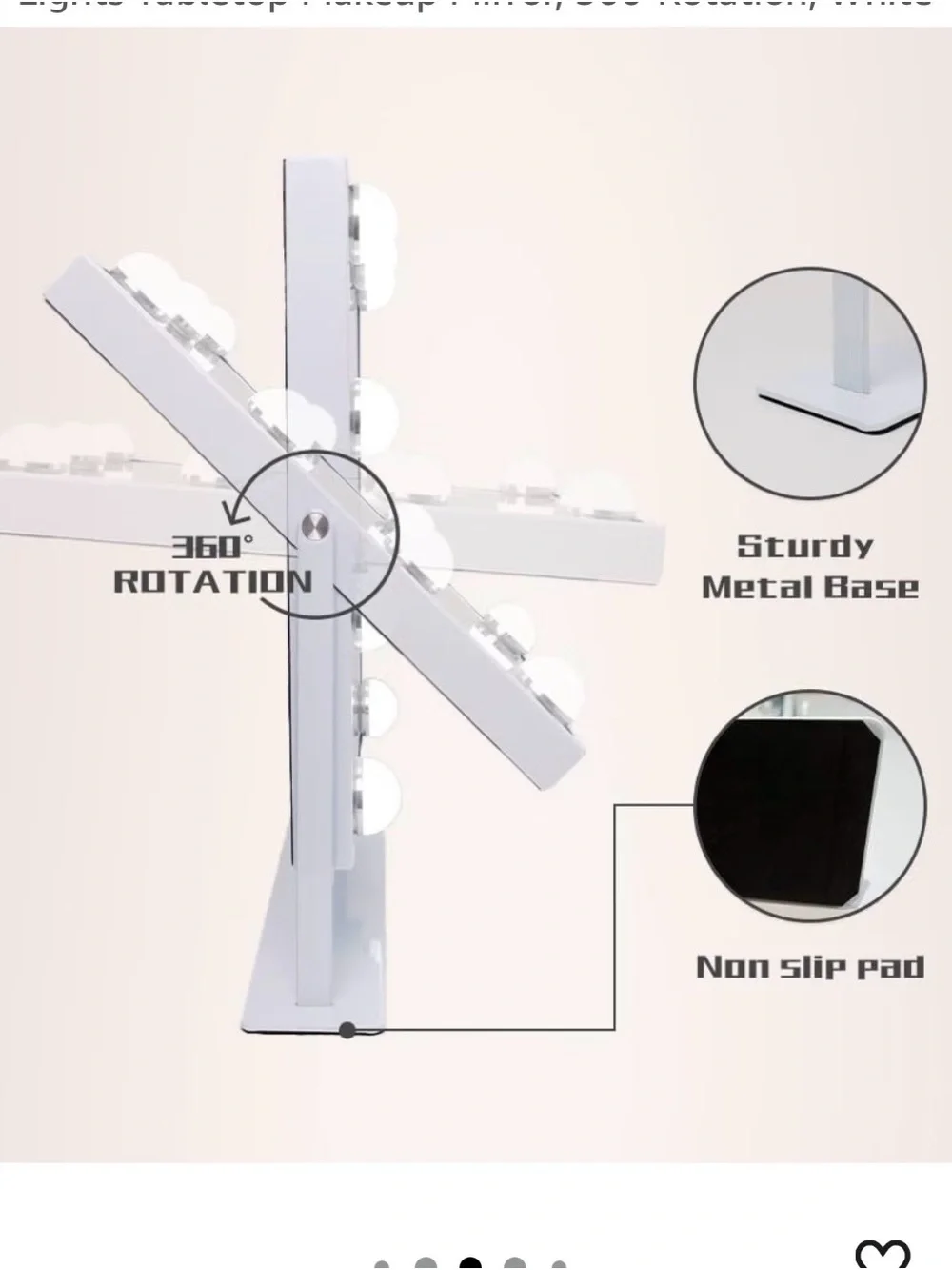Lighted Vanity Mirror in White
